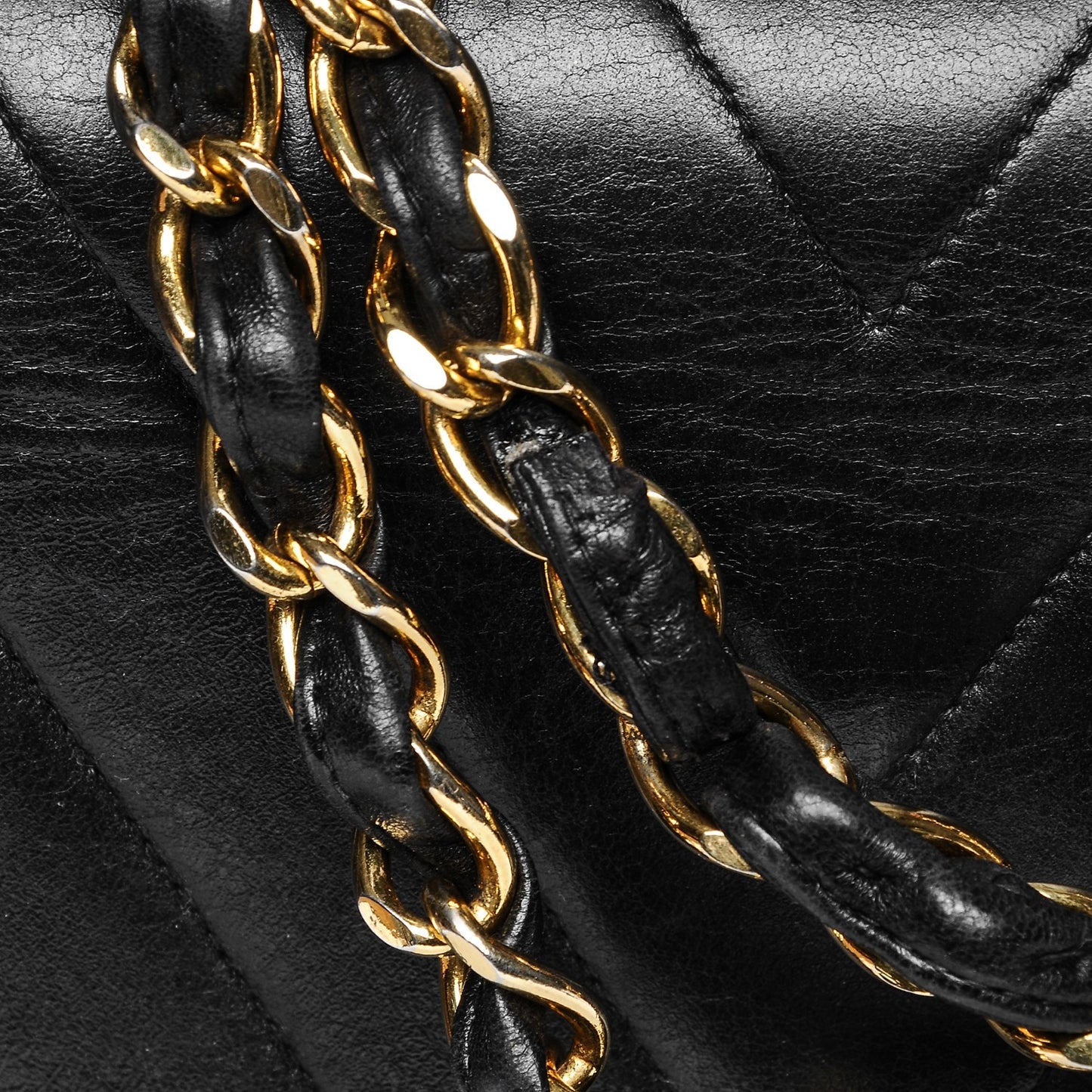 Lambskin Chevron Quilted Maxi Single Flap Black