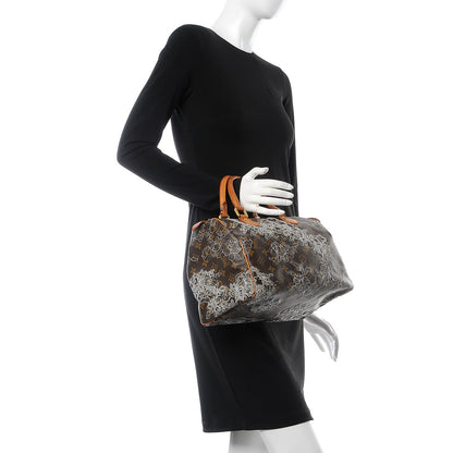 Louis Vuitton Monogram Dentelle Speedy 30 Silver 2 of 10