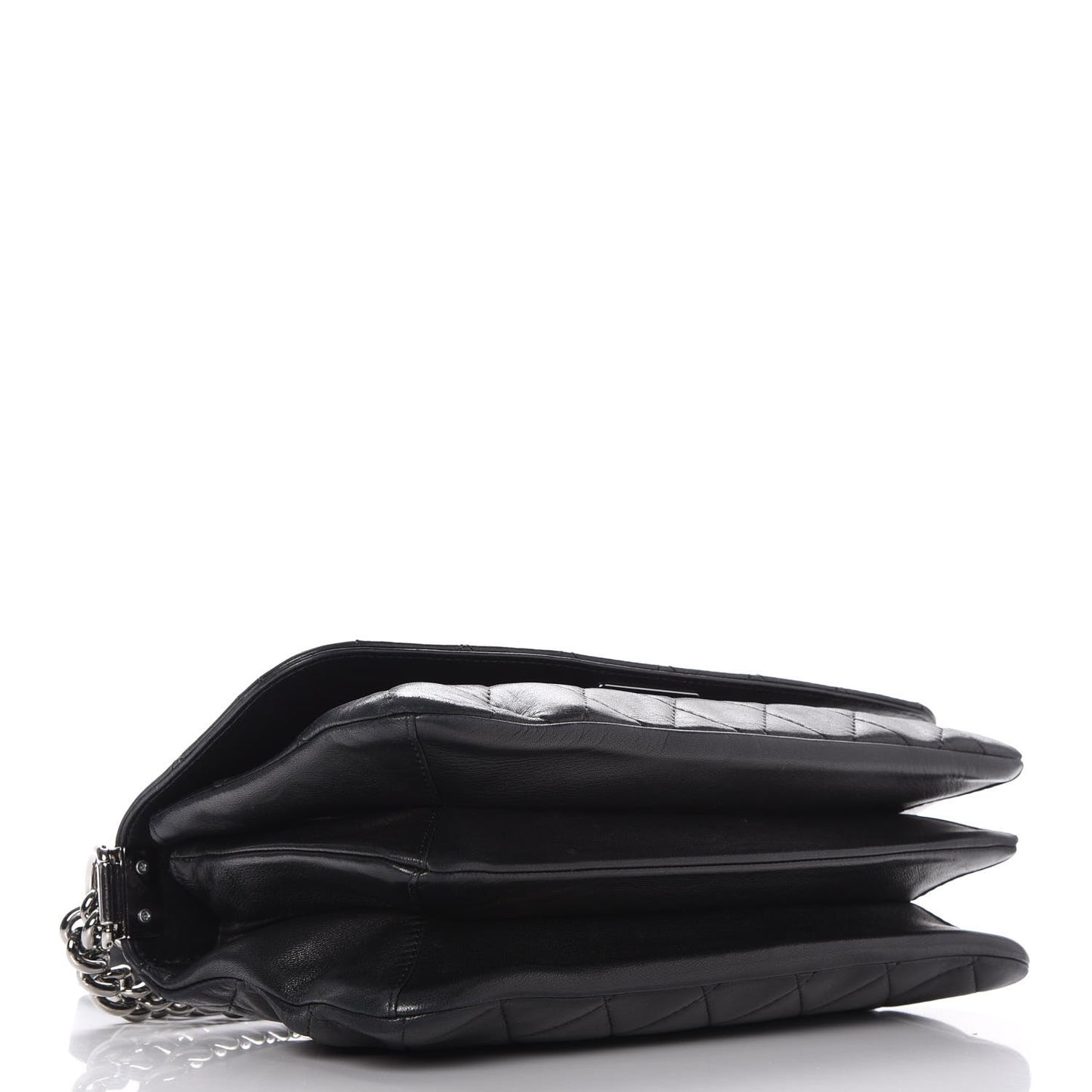 Lambskin Quilted Soft Boy Flap Black