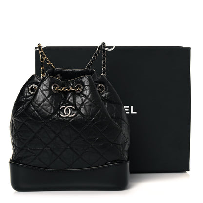 Chanel Aged Calfskin Quilted Small Gabrielle Backpack Black 12 of 12