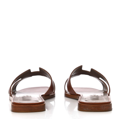 Hermes Box Calfskin Oran Sandals 38 Gold 6 of 13
