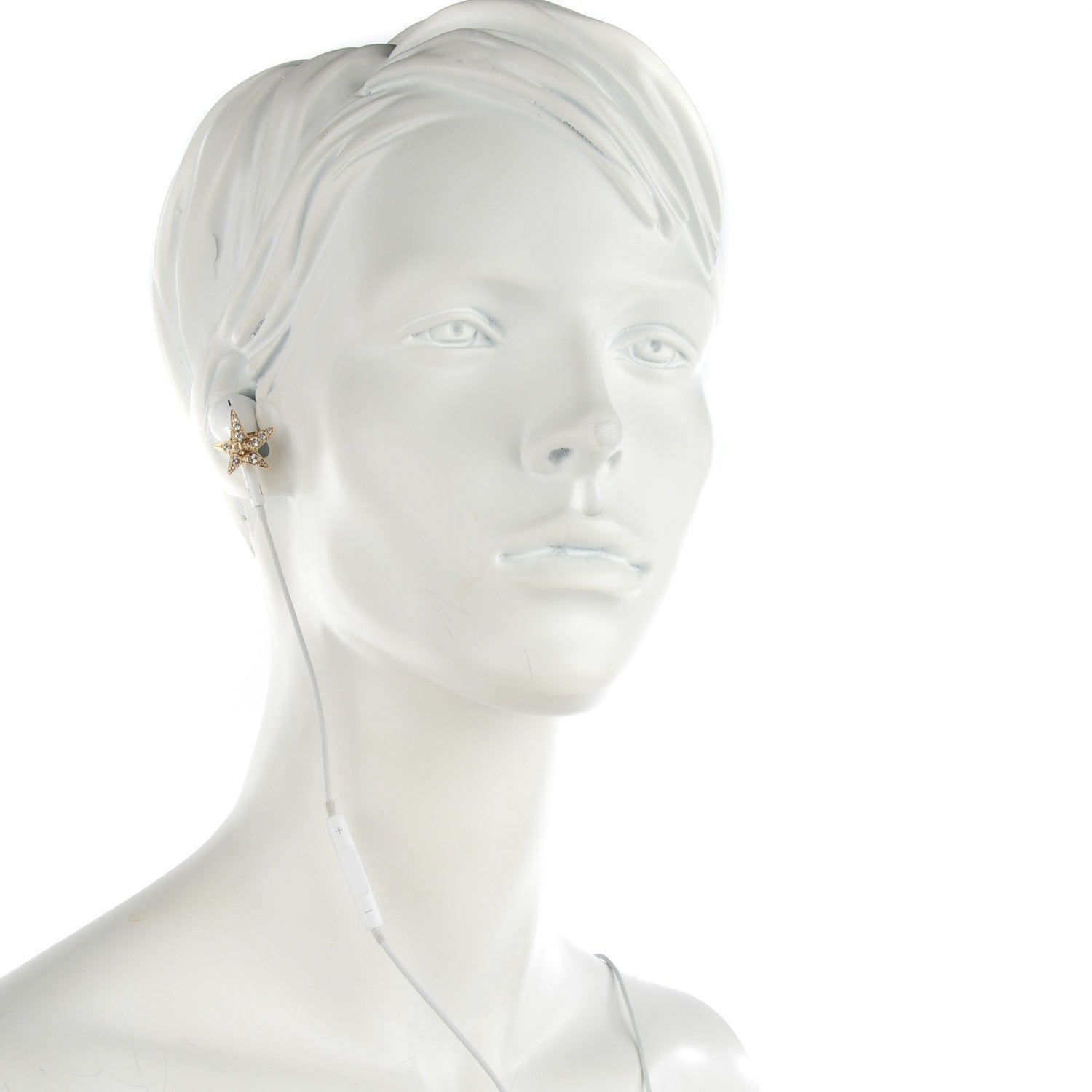 Chanel Swarovski Crystal CC Star Earphone Charms Gold 4 of 7