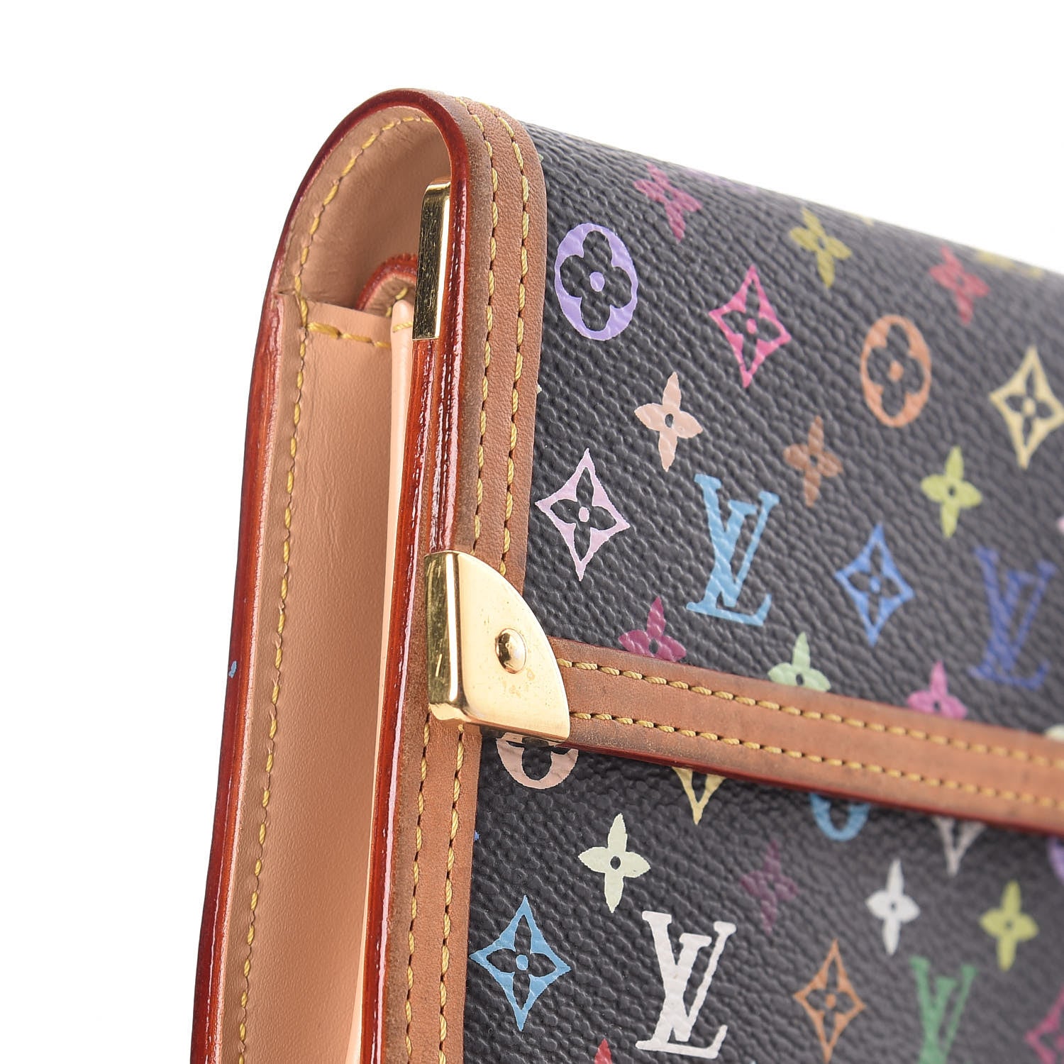 Louis Vuitton Monogram Multicolor Porte Tresor International Wallet Black 12 of 15