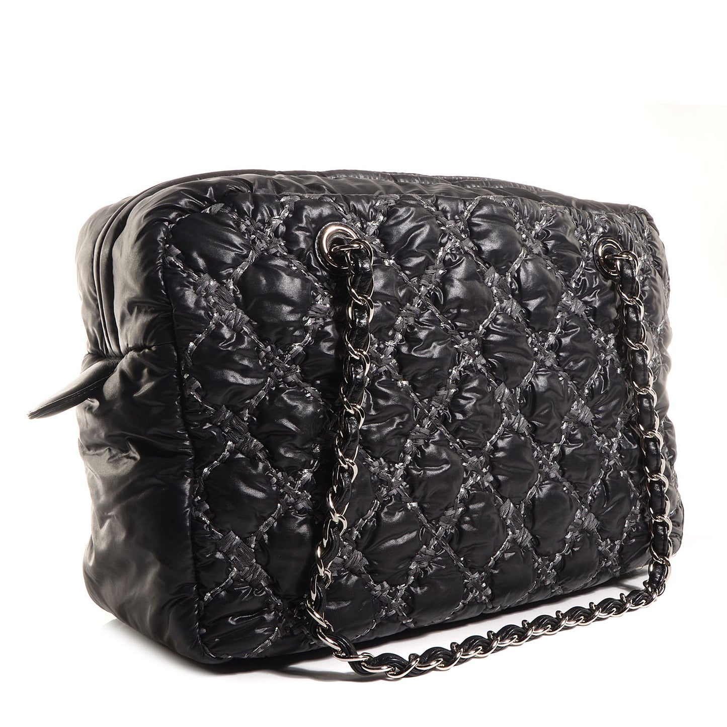 Nylon Tweed Stitch Bubble Quilt Camera Case Black