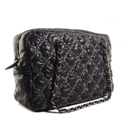 Chanel Nylon Tweed Stitch Bubble Quilt Camera Case Black 3 of 7