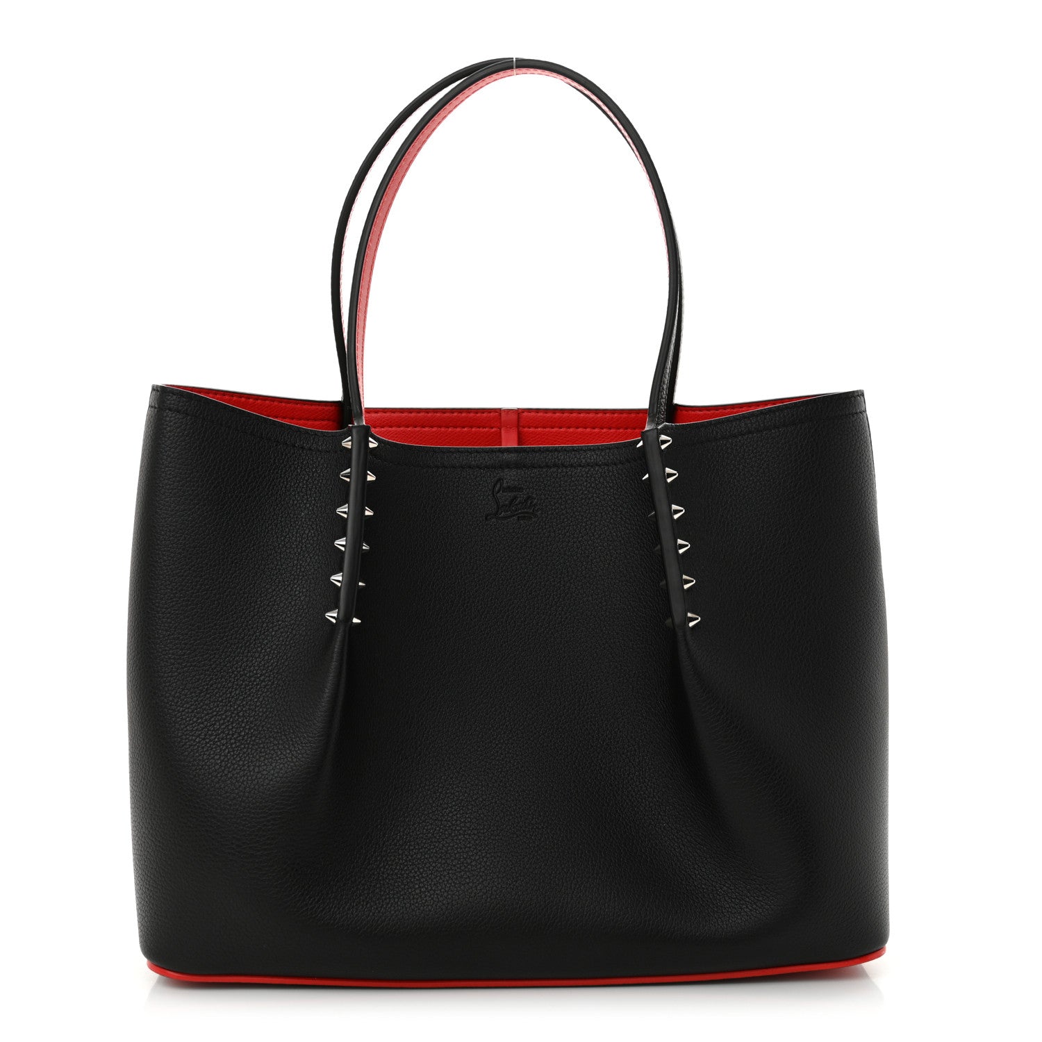 Christian Louboutin Calfskin Empire Spiked Small Cabarock Shopper Tote Black 1 of 9