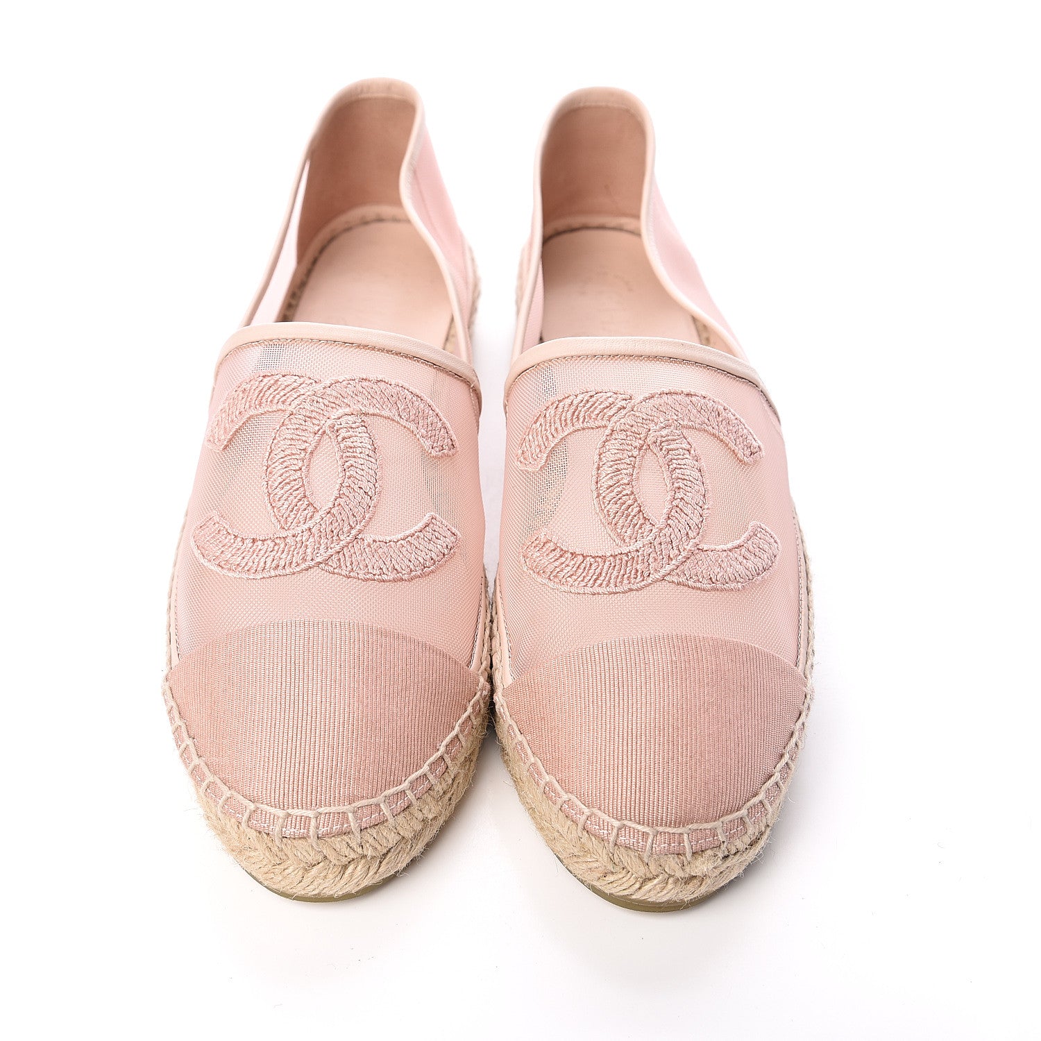 Chanel Mesh Grosgrain CC Espadrilles 40 Pink 9 of 10