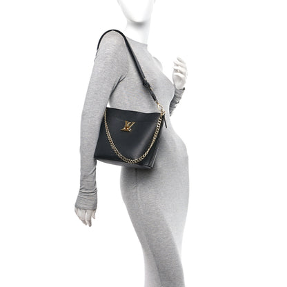 Louis Vuitton Calfskin Lock and Walk Bucket Black 2 of 11
