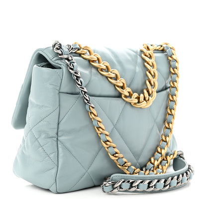 Chanel Lambskin Quilted Large Chanel 19 Flap Light Blue 3 of 11