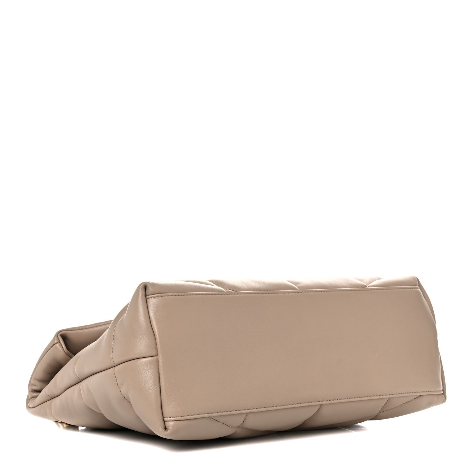 Saint Laurent Lambskin Quilted Medium Loulou Puffer Monogram Chain Satchel Dark Beige 4 of 13