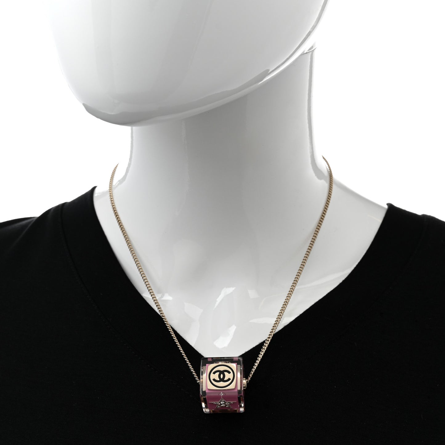 Resin CC Cube Choker Gold Pink Gold