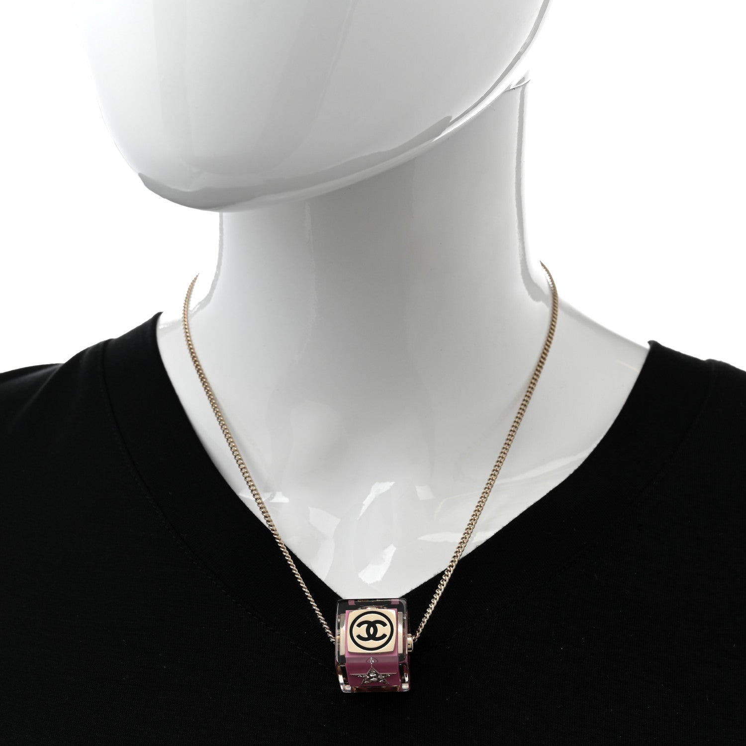 Chanel Resin CC Cube Choker Gold Pink Gold 2 of 8