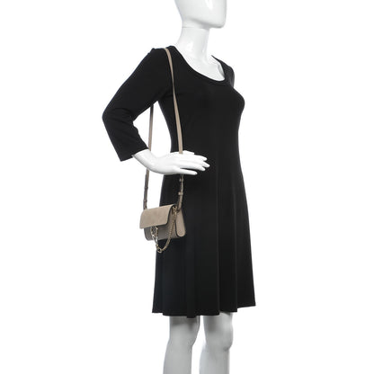 Chloe Suede Calfskin Mini Faye Shoulder Bag Motty Grey 2 of 7
