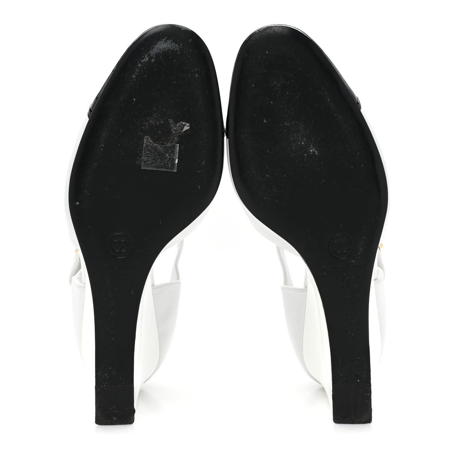 Lambskin Patent Cap Toe Mary Jane Wedge Pumps 41 White Black