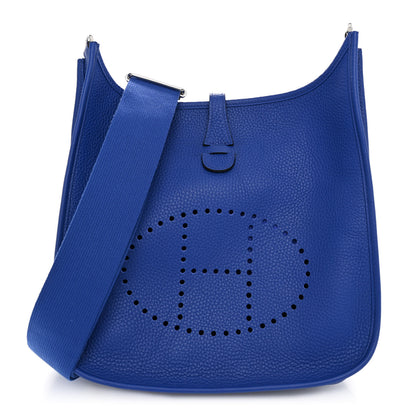 Hermes Taurillon Clemence Evelyne III PM Bleu Electrique 1 of 10