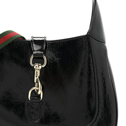 Gucci Patent Calfskin Small Jackie Shoulder Bag Black 8 of 10