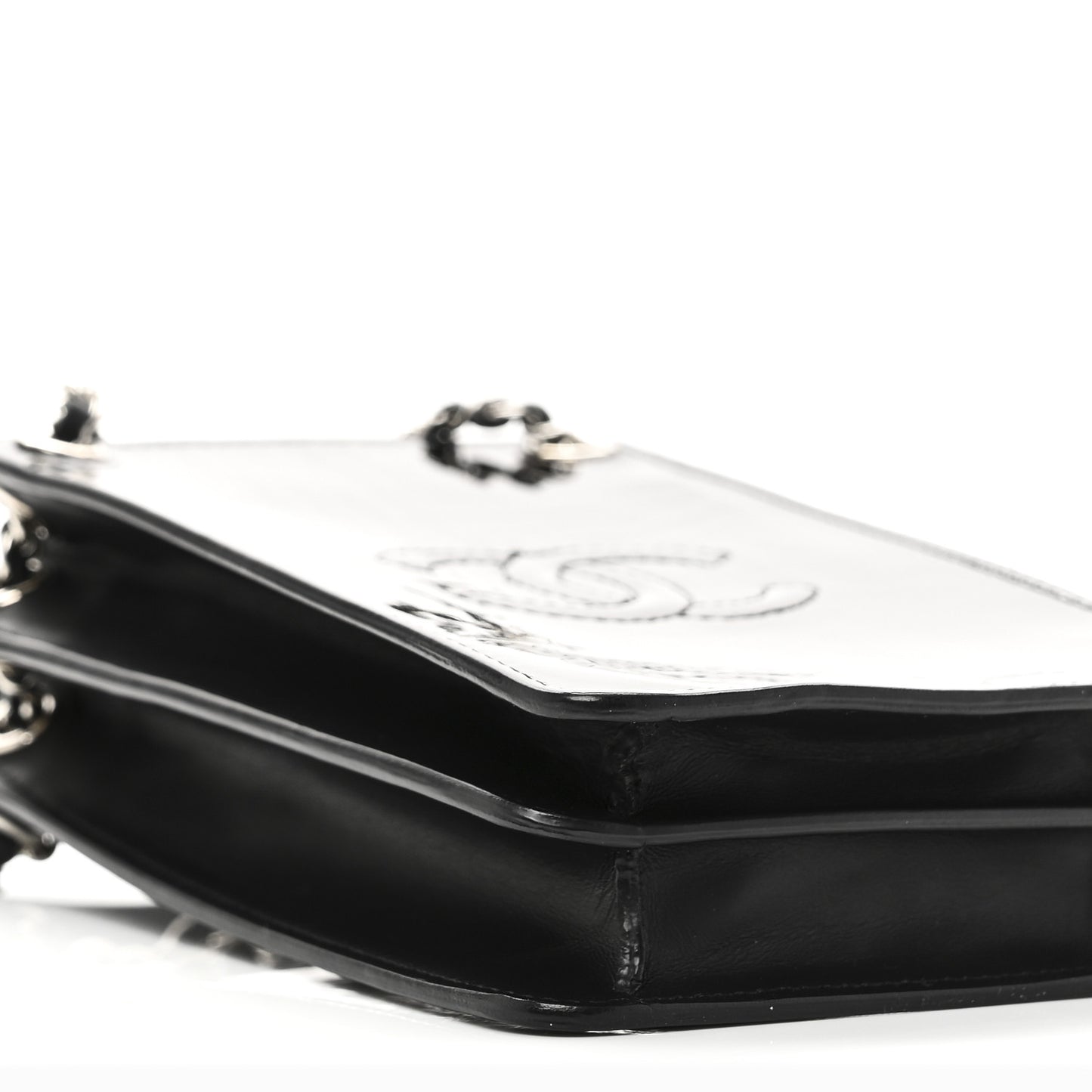 Patent CC Phone Holder Crossbody Black