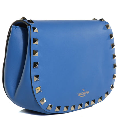 Valentino Garavani Vitello Mini Rockstud Crossbody Saddle Bag Light Sapphire 6 of 26