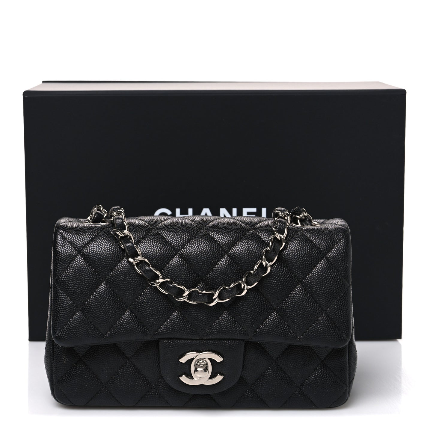 Caviar Quilted Mini Rectangular Flap Black