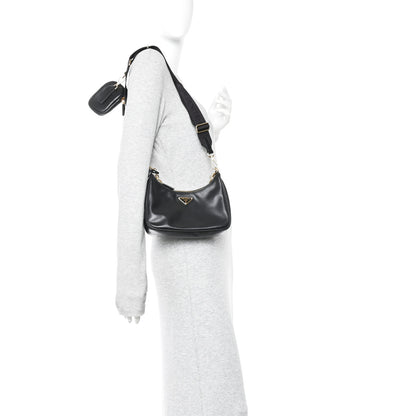 Prada Vitello Re-Edition 2005 Shoulder Bag Black 2 of 11