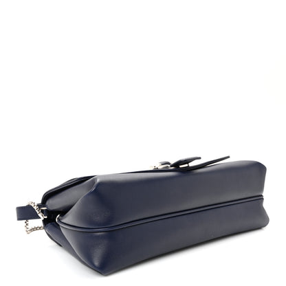 Salvatore Ferragamo Calfskin Small Front Flap Crossbody Bag Navy Blue 4 of 10