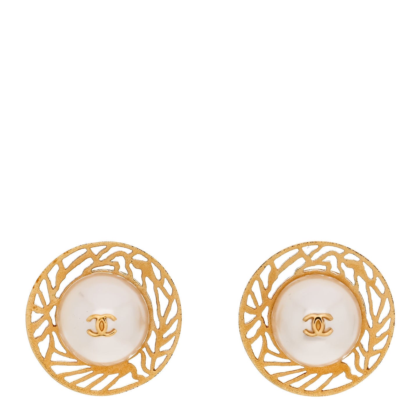 Pearl CC Clip On Earrings Gold