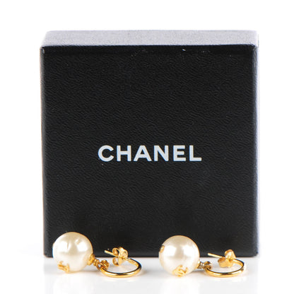 Chanel Pearl CC Drop Earrings Gold 3 of 4