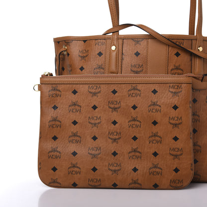 MCM Visetos Medium Liz Reversible Shopper Tote Cognac 11 of 19