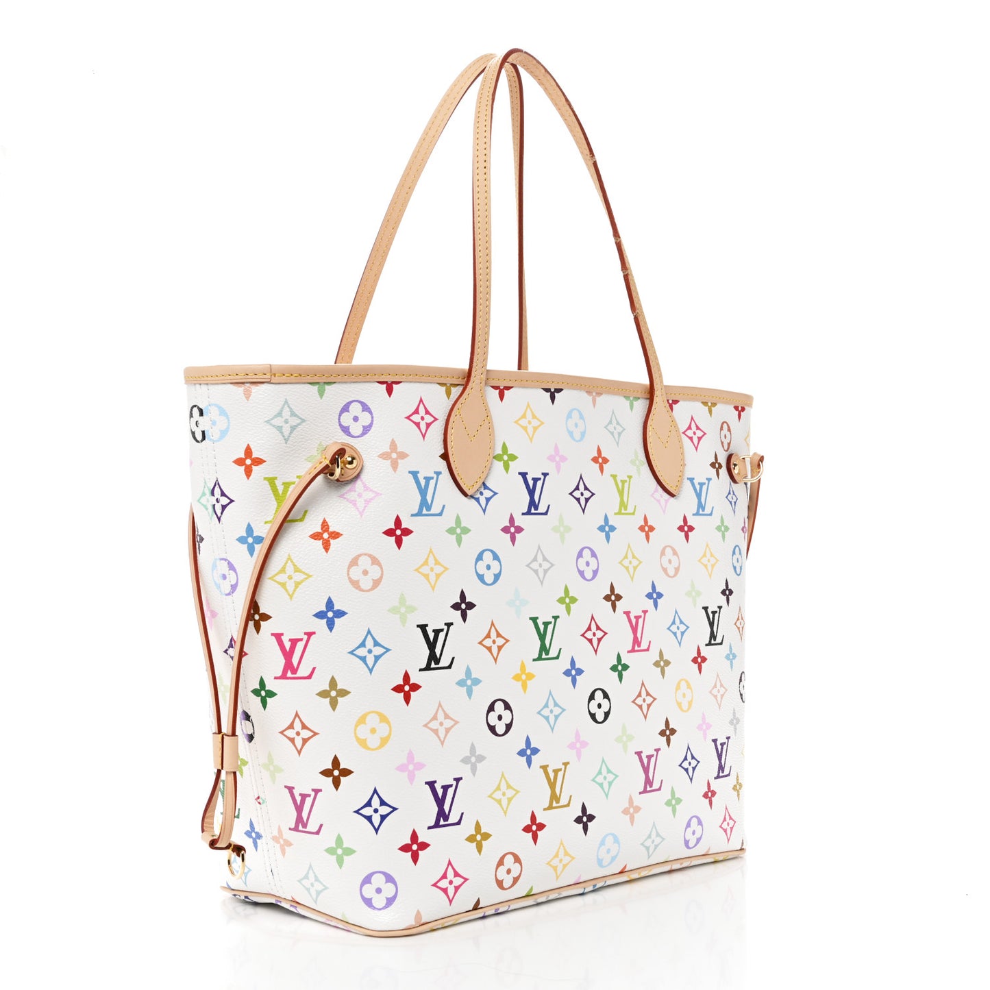 LV X TM Monogram Multicolor Neverfull MM White