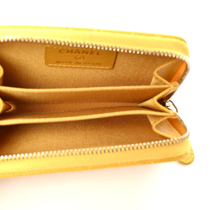 Chanel Caviar Quilted Zip Coin Purse Yellow 5 of 8