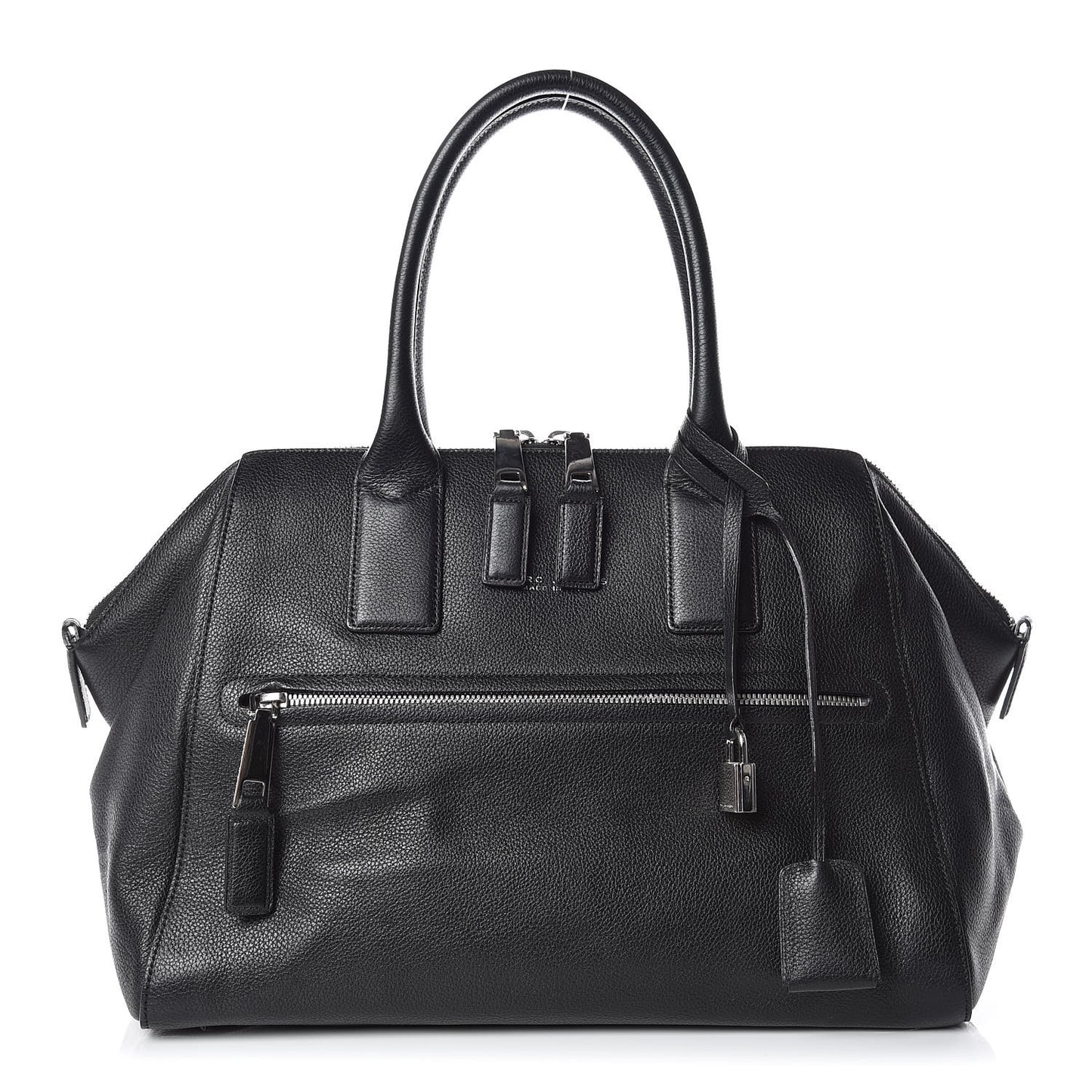 Textured Calfskin Medium Incognito Satchel Black