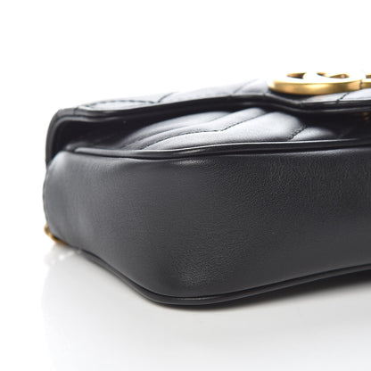 Gucci Calfskin Matelasse Super Mini GG Marmont Shoulder Bag Black 5 of 10