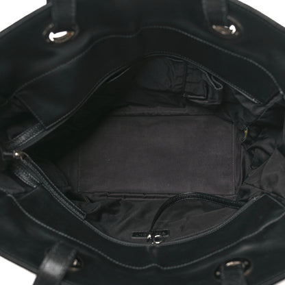 Chanel Coated Canvas Quilted Large Paris Biarritz Tote Black 6 of 10
