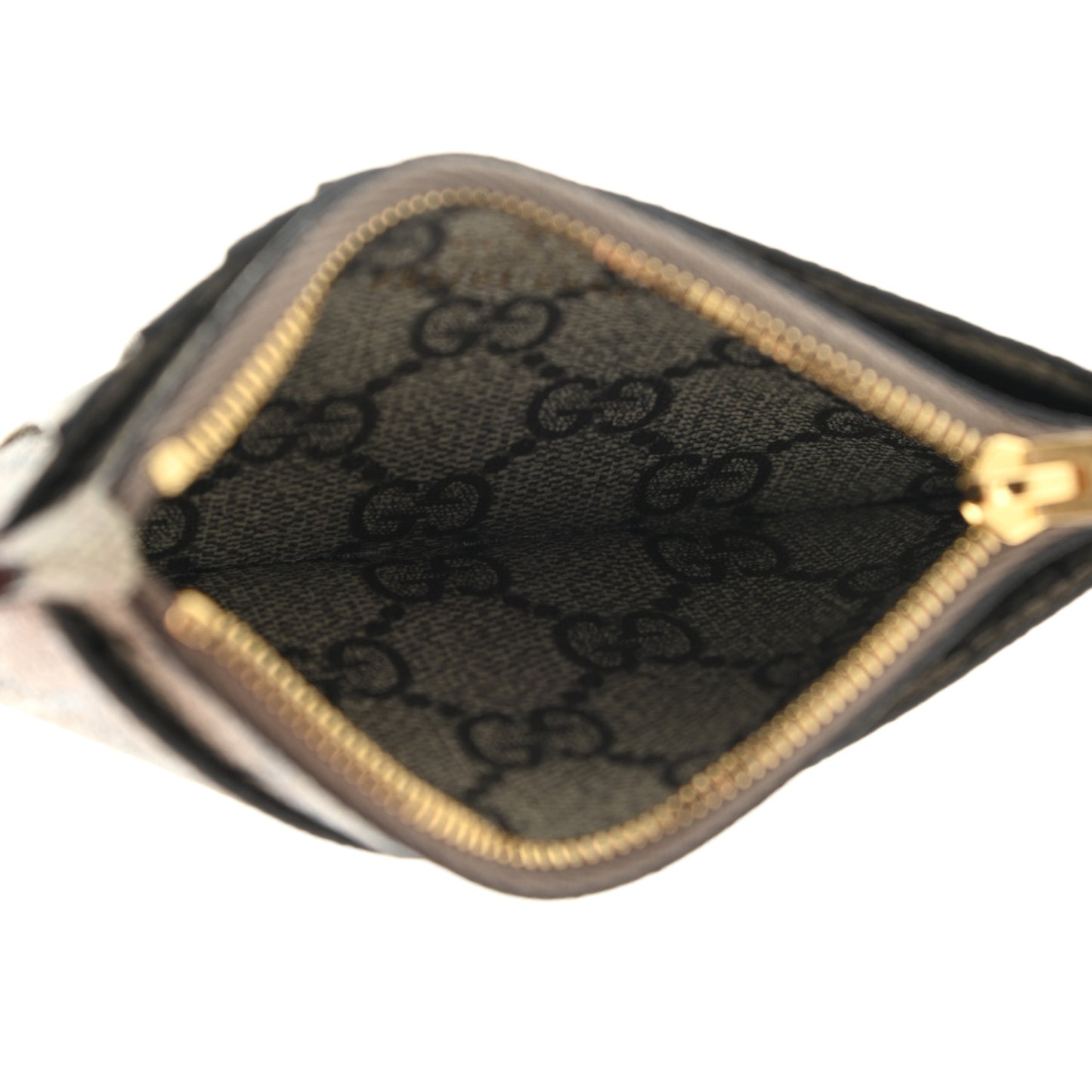 X BALENCIAGA GG Supreme Monogram Zip Card Case Beige Ebony