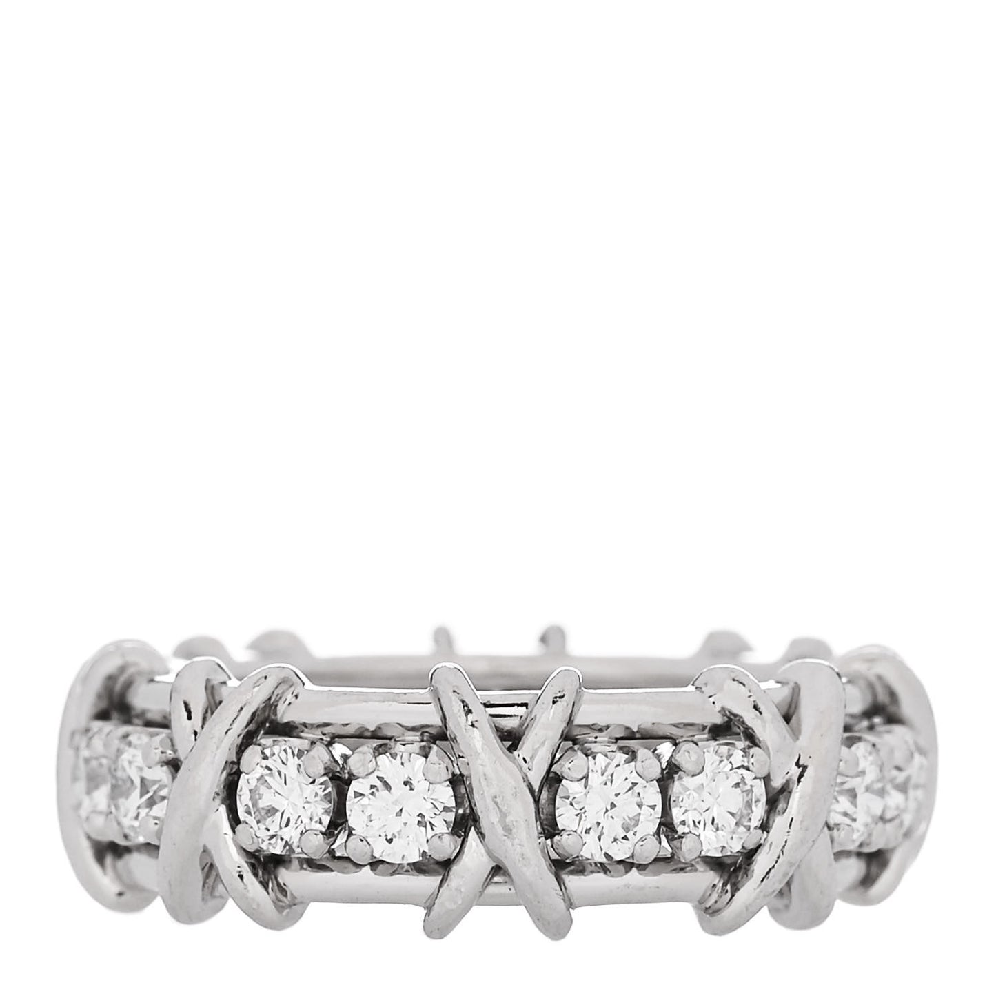 Platinum Diamond Schlumberger Sixteen Stone Ring 52 6 52/6