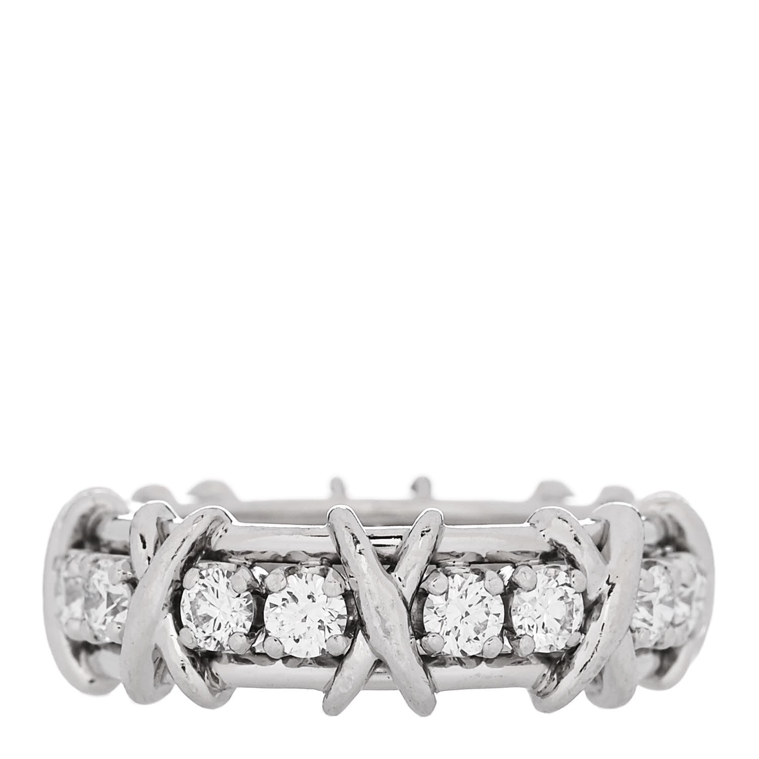 Tiffany Platinum Diamond Schlumberger Sixteen Stone Ring 52 6 52/6 1 of 6