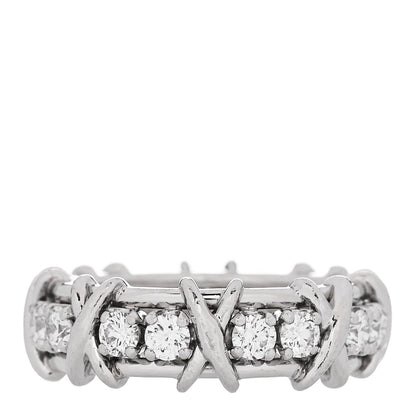 Tiffany Platinum Diamond Schlumberger Sixteen Stone Ring 52 6 52/6 1 of 6