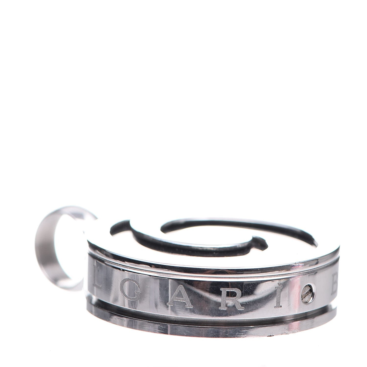 Bulgari BVLGARI 18K White Gold Stainless Steel Onyx Optical Pendant 3 of 4