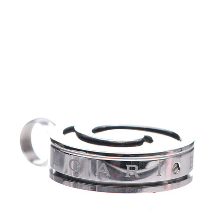 Bulgari BVLGARI 18K White Gold Stainless Steel Onyx Optical Pendant 3 of 4
