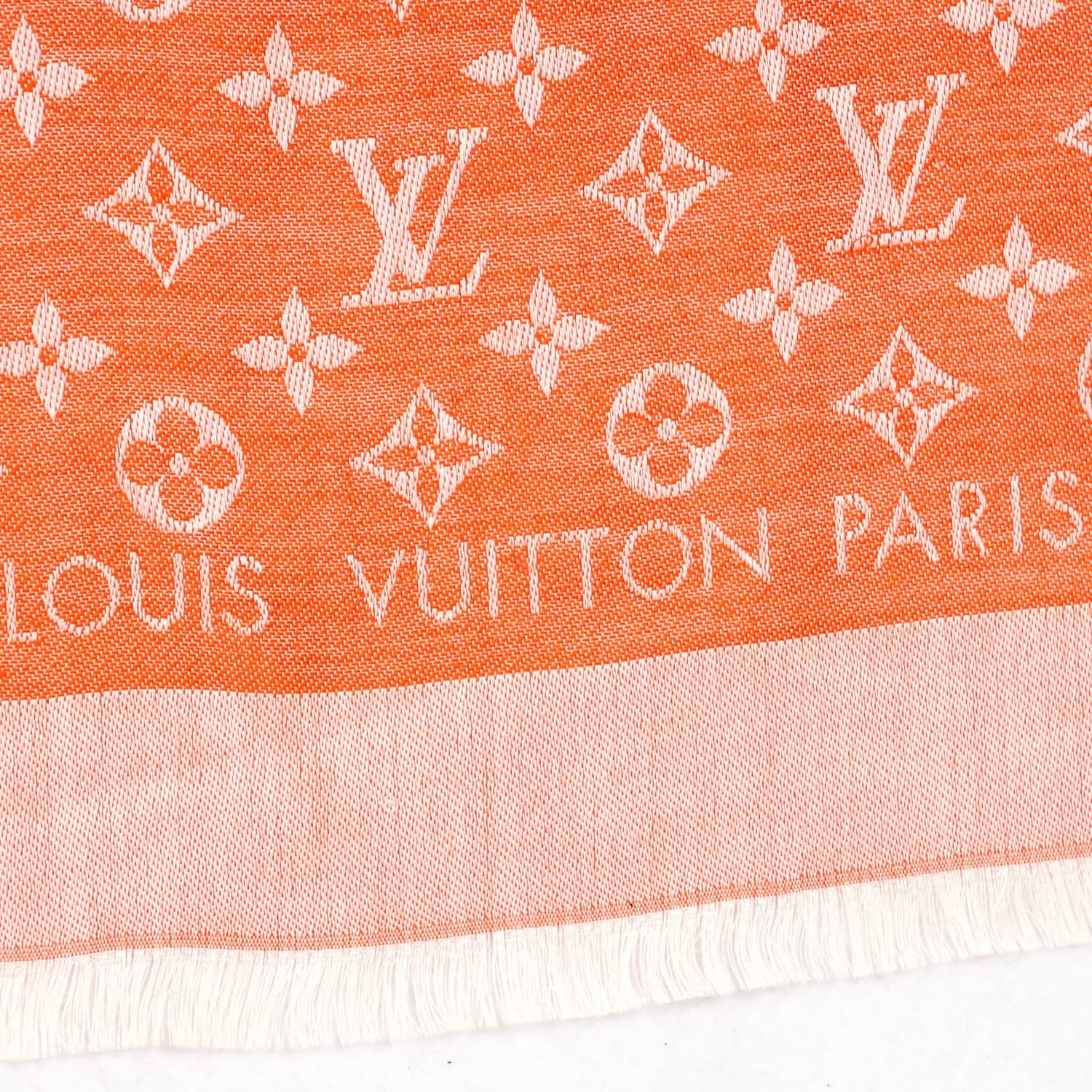 Louis Vuitton Wool Silk Monogram Denim Shawl Piment 3 of 5