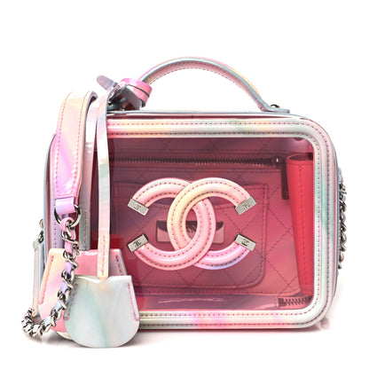 Chanel PVC Patent Calfskin Patent Lambskin Small CC Vanity Case Pink 1 of 11