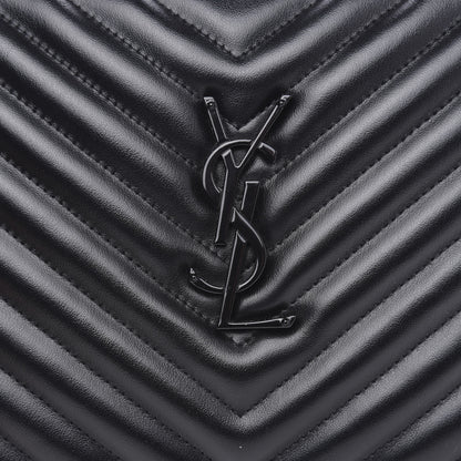 Saint Laurent Calfskin Matelasse Monogram Lou Camera Bag Black 7 of 9