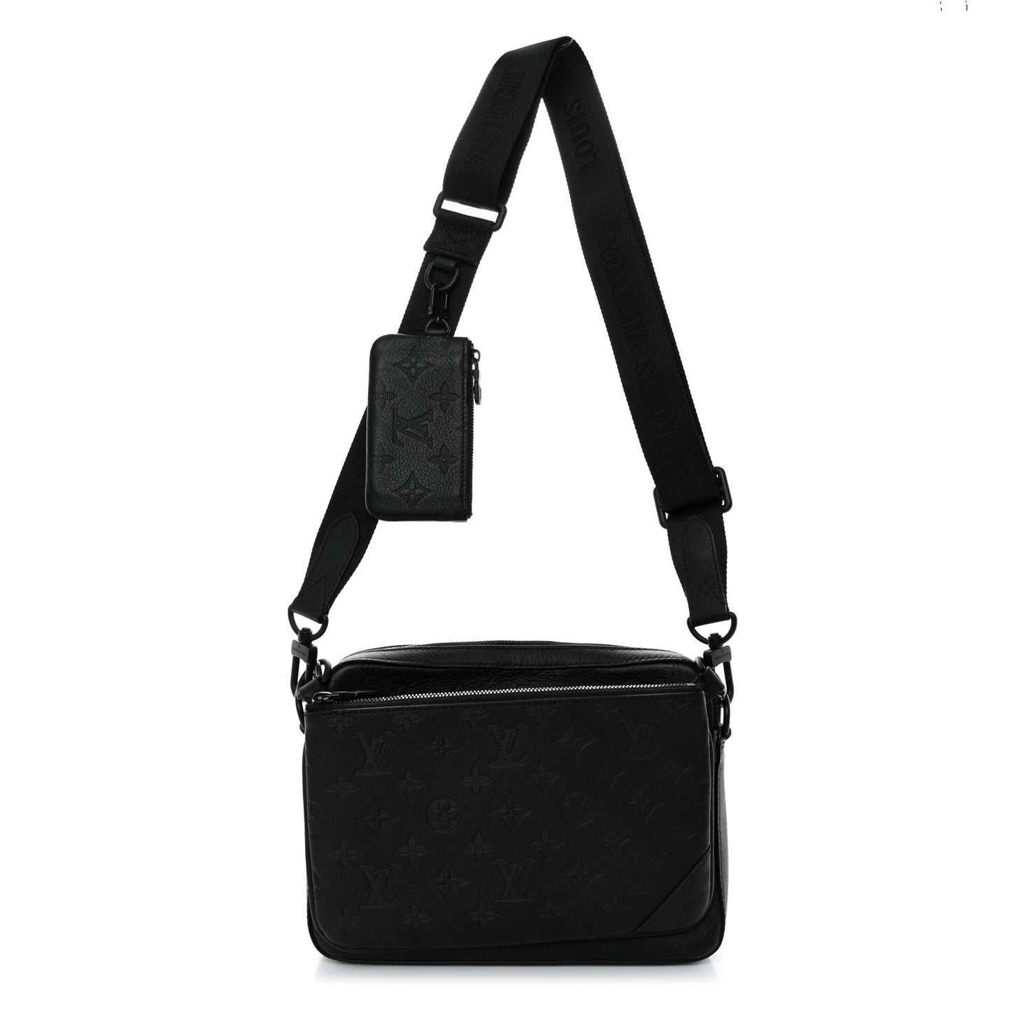 Calfskin Monogram Shadow Trio Messenger Black