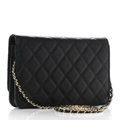 Chanel Caviar Quilted Golden Class Wallet On Chain WOC Black 4 of 13