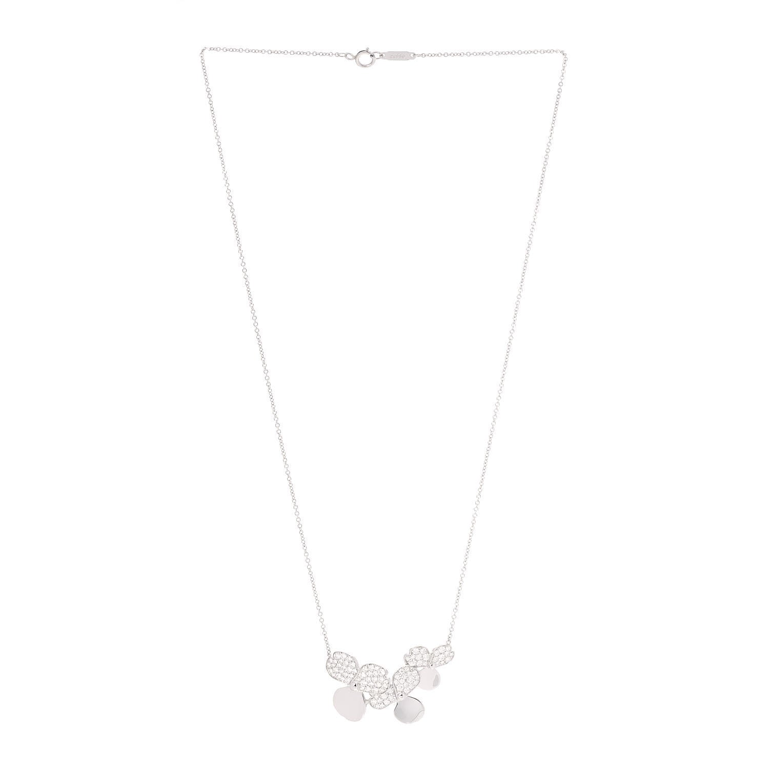 Tiffany Platinum Diamond Mini Paper Flowers Cluster Pendant Necklace 3 of 6