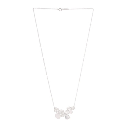 Tiffany Platinum Diamond Mini Paper Flowers Cluster Pendant Necklace 3 of 6