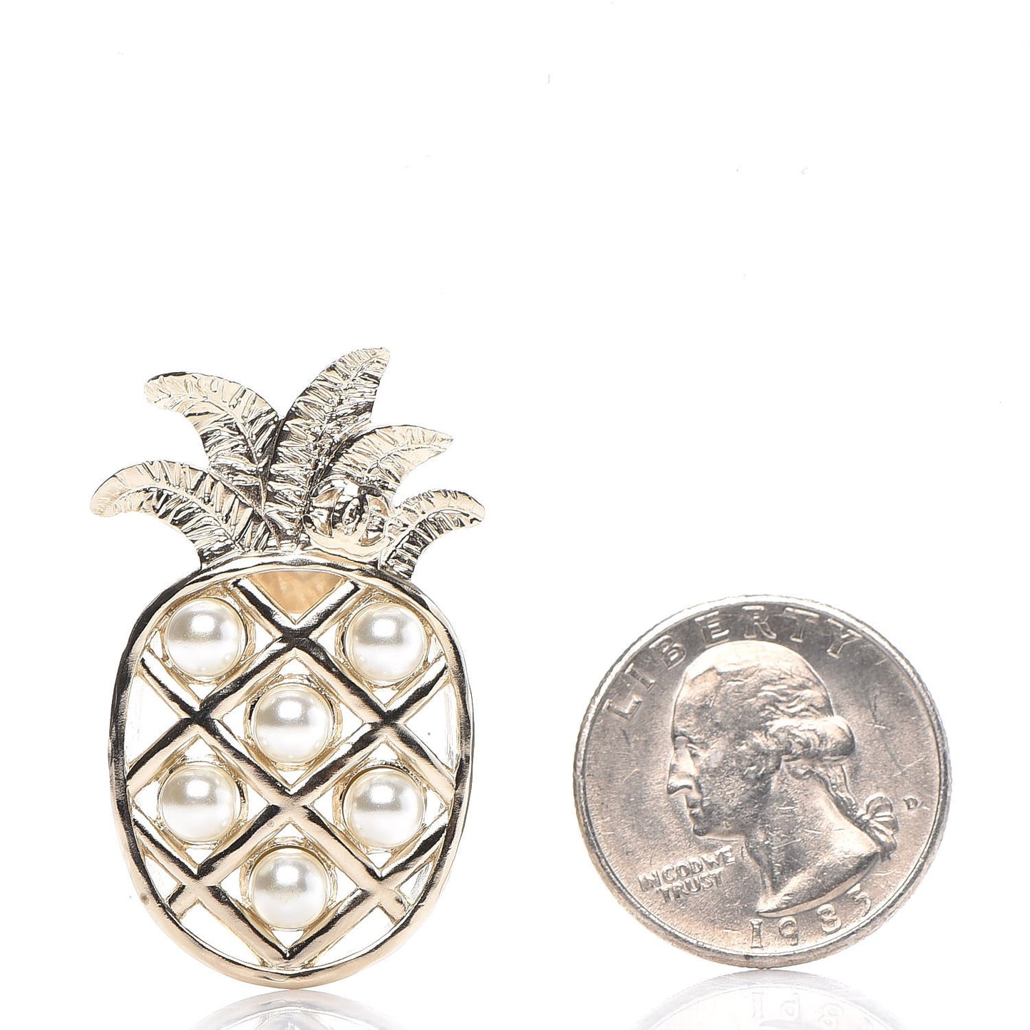 Pearl Pineapple Brooch Gold