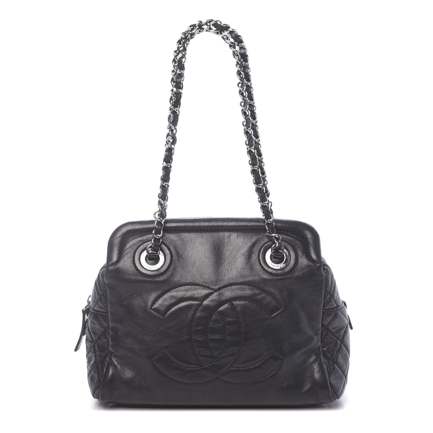 Chanel Calfskin Quilted CC Framed Bag Black 1 of 10