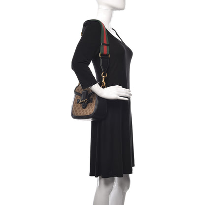 Gucci Monogram Ruinart Calfskin Medium Lady Web Shoulder Bag Beige Ebony Black 2 of 13