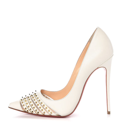 Christian Louboutin Kid Bareta 120 Pumps 37 Neige Light Gold 1 of 8